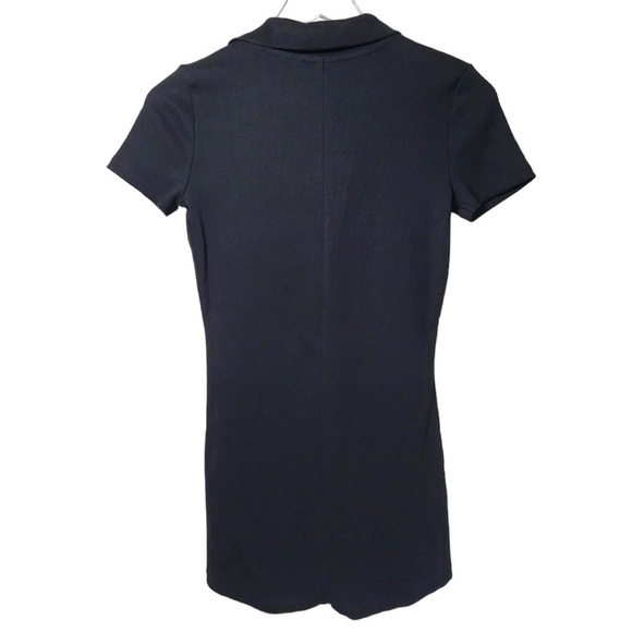 NWT Zara Short Sleeve Ribbed Polo Bodysuit-Romper in Black - Picture 9 of 12